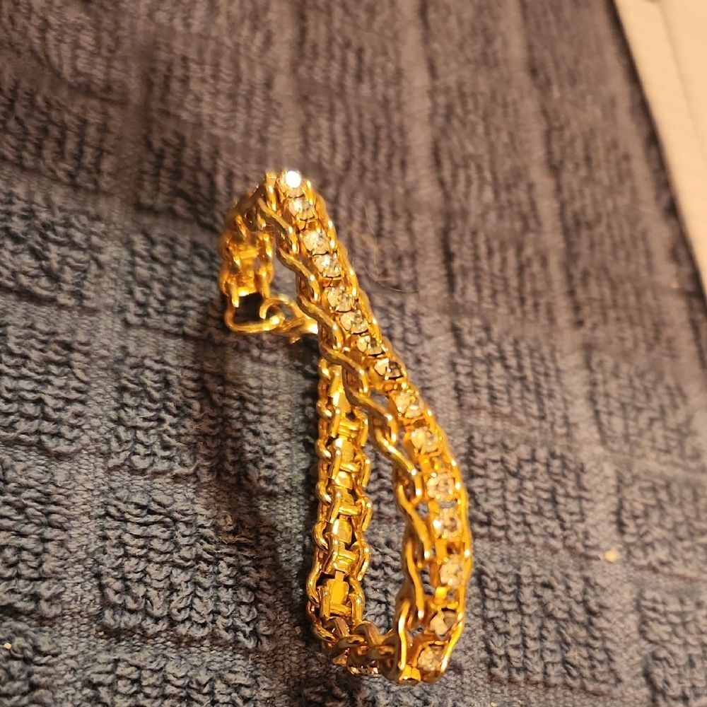 Gold-Tone Railroad Track Bracelet